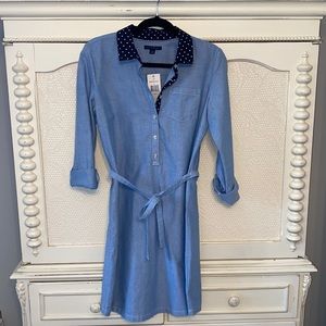Polka/Denim Dress